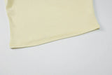 Woman Clothing Letter Print Short T-shirts Y2K Streetwear 2026 Summer O-neck Slim Fit Crop Tops Vacation Beach Tees Light Yellow
