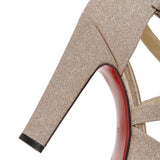 Women's Sandals Summer New Style Fashion Fish Mouth Open Toe Buckle Thick Heel High Heel Women's Shoes Plus Size 33-43 High 11cm