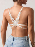 Butterfly lace Backless Style sexy bras Fashion Comfortable women's bra Front closure push-up bra