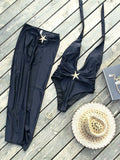 2026 Halter One Piece Swimsuit & Beach Skirt Sexy Backless Swimwear Women Bathing Swimming Swim Suit Female Summer Beachwear