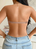 Lace Strapless Women Bra Sexy Front Clasp Push Up Bra Invisible Non-Slip Fashion Lace Bra Women