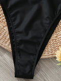 S - XL Splicing High Leg Cut One Piece Swimsuit Women Swimwear Female Underwired V-Bar Bather Bathing Suit Swim Beach Bodysuit