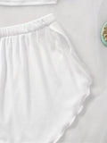 Women's Pajama Set Solid Color Camisole Crop Top and Ruffle Shorts, Sleeveless Soft Sleepwear, Summer Loungewear Outfit