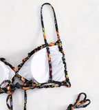 Sexy Floral Print Push Up Bikini Sets Women Swimwear Two Pieces Swimsuit Low Waist Bather Beach Bathing Suit Summer 2025 New