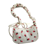 X90D Trendy Strawberry Shoulder Bag Ruched Crossbody Bags For Fashion Enthusiasts