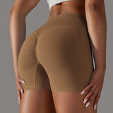 Summer V-waist peach hip lifting tight fitting three part pants, high waist yoga shorts, running speed drying seamless yoga pant