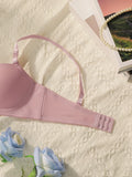 New 2-piece Solid Color Lingerie Set Women's Steel Collar Push Up Bra Women's Lingerie Underwear Daily Bra Set J2611
