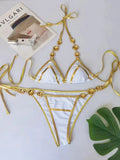 Halter Crystal Rhinestone Diamond Bikini 2025 Female Swimsuit Women Swimwear Two-pieces Bikini Set High Cut Bathing Suit Swim