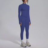 Women's Seamless Yoga Sets Sports Fitness Zipper Long-Sleeve Jacket Slim-fit Hip Lift Pants Suits Workout Training Gym Sets