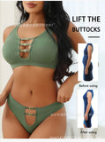 Sexy seamless underwear set push-up bra vest sports breathable push-up set
