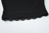 FDYOUI 2026 New Lace Patchwork Long Sleeve T-shirts for Women Square Collar See-through Slim Crop Tops White Black Tee Shirt