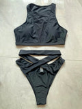 Sexy Mesh Sheer Hollow Out Bikini Female Swimsuit Women Swimwear Two-pieces Bikini Set See Through Bather Bathing Suit Swim Lady