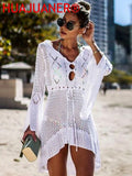 Sexy Cover Up Bikini Women Swimsuit Cover-up Beach Bathing Suit Beach Wear Knitting Swimwear Mesh Beach Dress Tunic Robe