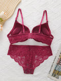 Women's sexy lace lingerie set with steel rims, gathered push ups, adjustable shoulder straps, comfortable lingerie set A2157