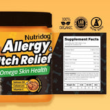 Nutridog Allergy Relief Dog Chews Omega 3 Vitamin C Support
