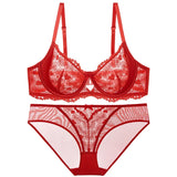 Sheer Lace Teddy Lingerie Set Panty Sexy Bra & Panty Set Ultra Thin Comfortable Summer Wear S-3XL BC Sexy Gift Sexy Tushy MOYISU