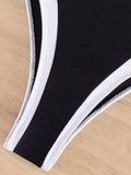 Splicing Criss Cross Backless High Leg Cut Women Swimwear One Piece Swimsuit Female Monokini Bather Bathing Suit Swim Beachwear