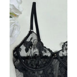 Toucheart Christmas Erotic Lingerie Seductive Embroidery Mesh Women See-through Body Shaping Sexy Pure Desire Hot Underwear Set