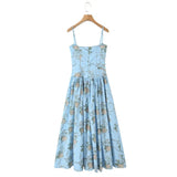 Summer Spring Floral Printed Women's Dress Elegant Retro Boho Party Dresses Elegant Vinatge A-line Maxi Vestidos 2025 New In