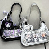 Cute Y2k Womens Shoulder Bag Fashion Elegant Sweet Lolita Jk Ita Bag Transparent Literary Kawaii Exquisite Female Handbag Purse