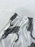 Comfortable Fashionable 2pcs V Neck Leopard Print Suspender Long Pants Pajama Set