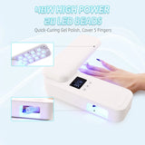 Rechargeable Foldable Gel Nail Polish Curing Light, 48W Wireless UV LED Nail Lamp, Auto On/Off, Timer Setting, Pocket Size Home