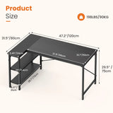 JHK L Shaped Desk Computer Desk With Reversible Storage