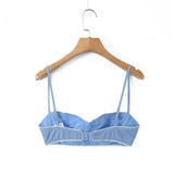 Striped Bra For Women Straps Lace Trim Sweetheart Neckline Lightly Padded Cups Cotton Fabric For Stylish Style Girl Elegant 4UU5