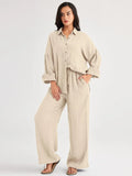 2026 Spring and Summer Casual Suit New Fashion Suit Loose Casual Top Wide Leg Pants Two-piece Set for Women