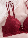 Single of Women's Underwear Set Sexy Lace Patchwork with Push Up Bra Romantic Sheer Women's Panties
