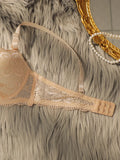 Transparent Floral Two Pieces Clothing Underwire Push Up Lingeries For Woman A2123
