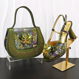 Doershow Women Shoes and Bags To Match Set Italy Party Pumps Italian Matching Shoe and Bag Set for Party shoes!HG1-1