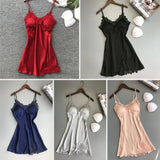 Sexy Pajamas Women's Silk Suspender Nightdress Ladies Spring And Summer Ice Silk Thin Halter Home Service Satin Night Dresses