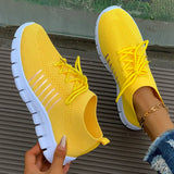 Spring Autumn Solid Breathable Mesh Flat Shoes Women Plus Size Non Slip Sock Sneakers Woman Comfortable Soft Sole Sport Shoes