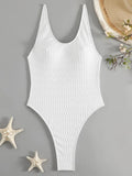 2025 Sexy Backless Striped Women Swimwear One Piece Swimsuit Female monokini High cut Trikini V Neck Bathing Suit Swim Bodysuit