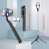 Roreta 1.7M Selfie Stick Wireless Tripod Stand with Bluetooth Remote Extendable Tripod for Mobile Phone Tlktok Live Streaming