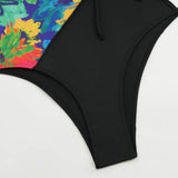 Vintage Black Tie Dye Gradient Swimwear Women 2026 V Neck Drawstring Slim Tummy Control One Piece Swimsuit Bathing Suit Monokini