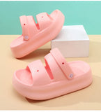 Women Summer Platform Sandals Thick Sole Home Street Slippers Soft EVA Girls Student Daily Walking Shoes 2 Way Wear Sandalias