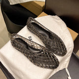 Women Crystal Jelly Shoes Girls Fashion Summer Flats Sandals V-mouth Slip-on Style Soft Sole Girls Daily Walking Driving Flats