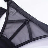 Toucheart 5-Pieces Erotic Lingerie Sexy Hip Skirt For Women Mesh Patchwork Hollow Out See-Through Lure Garters Underwear Suit