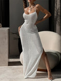 2026 Hollow Out Cross Back Crochet Knitted Tunic Beach Cover Up Cover-ups Beach Dress Beach Wear Beachwear Female Women V7505