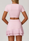 Pleated Tennis Skirt for Women with Pocket Shorts Women's High Waisted Wrapped Around Tummy Control Athletic Golf Yoga Skorts