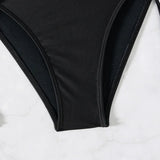 2026 New 2 Piece Swimsuit for Women Solid Color Sexy Drawstring Short Sleeve Bikini Set Beach Vacation Bathing Suit Swimwear