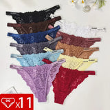 11pcs/Pack Multi Color Sexy Floral Women's Panties Breathable Comfor Female Underpants Lingerie Elegant Lady Briefs Underwear