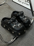 Women Indoor Street Slippers Summer Platform Shoes Cute DIY Bow Knot Girls Fashion Clogs Thick Sole Female Leisure Sandals