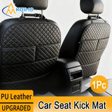 Universal Car Anti Kicks Pad With Organizer Pocket Leather Seat Back PU Leather Protector Cover Waterproof Child Kick Mats