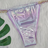 Diamond Rhinestones PU Faux Leather Bikini Female Swimsuit Women Swimwear Two-pieces Bikini Set Bather Bathing Suit Swim V5131