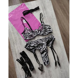 Sexy lingerie with collar, four-piece fashionable and comfortable lingerie set