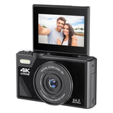 64MP 4K Digital Camera 180° Flip Screen 18X Zoom Selfie Vlog Camcorder Wide Angle Macro UHD Video Camera Livestream WiFi Webcam