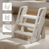 2 Step Foldable Ladder Stool Baby Kids Toddler Bathroom Sink Non Slip Portable Lightweight Escalera Madera Household Kitchen